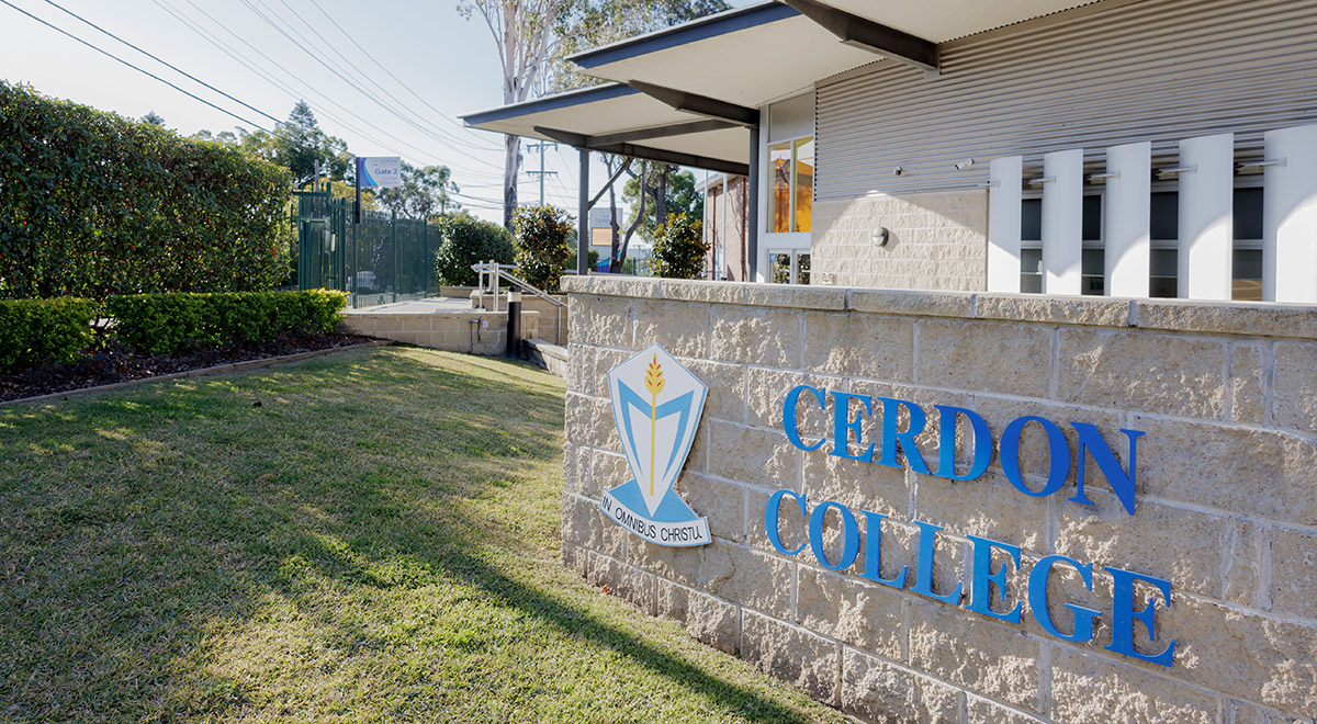 Cerdon Catholic College Merrylands entry sign