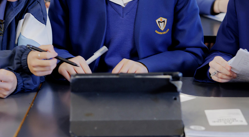 close up shot of Cerdon College Merrylands students programming