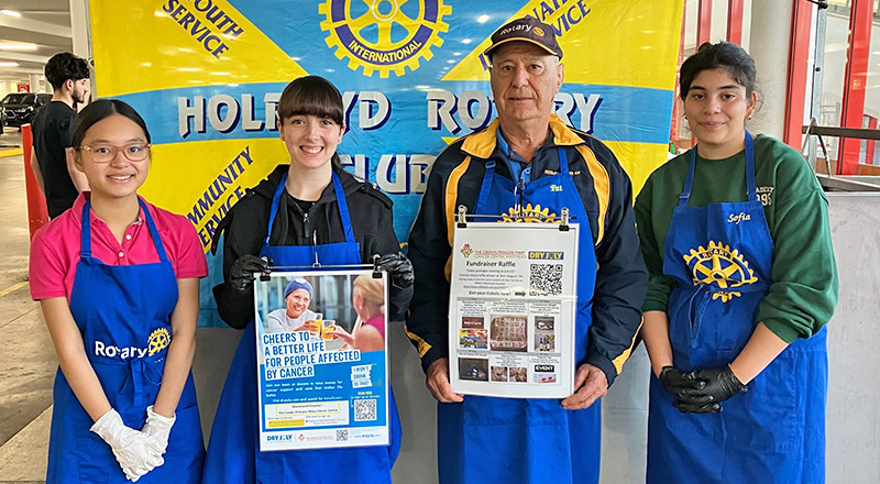 Cerdon Catholic College Merrylands students with rotary members