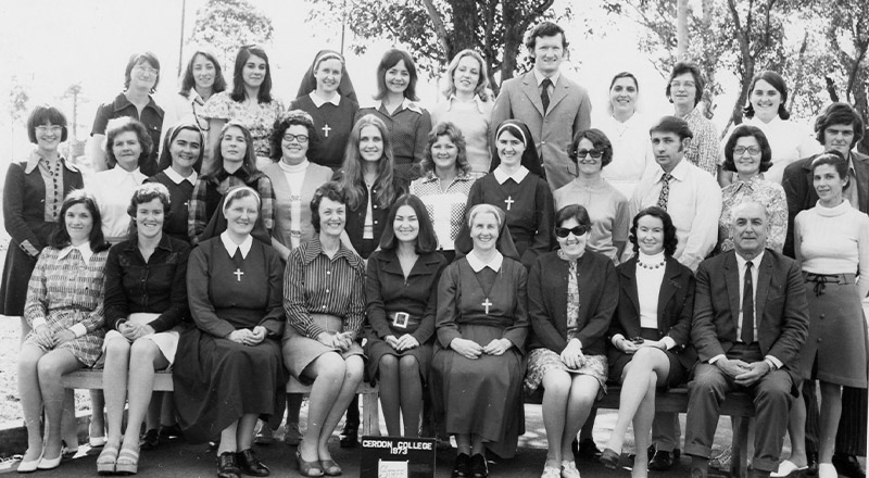 Historical image of Cerdon College Merrylands staff members