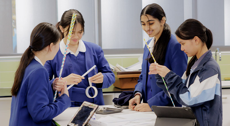 Cerdon Catholic College Merrylands students working in a group