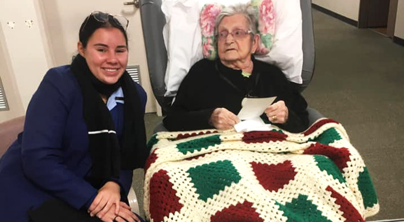 Cerdon Catholic College Merrylands student volunteering at nursing home