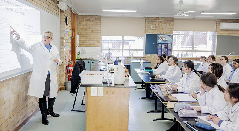 Teaching science at Cerdon Catholic College Merrylands