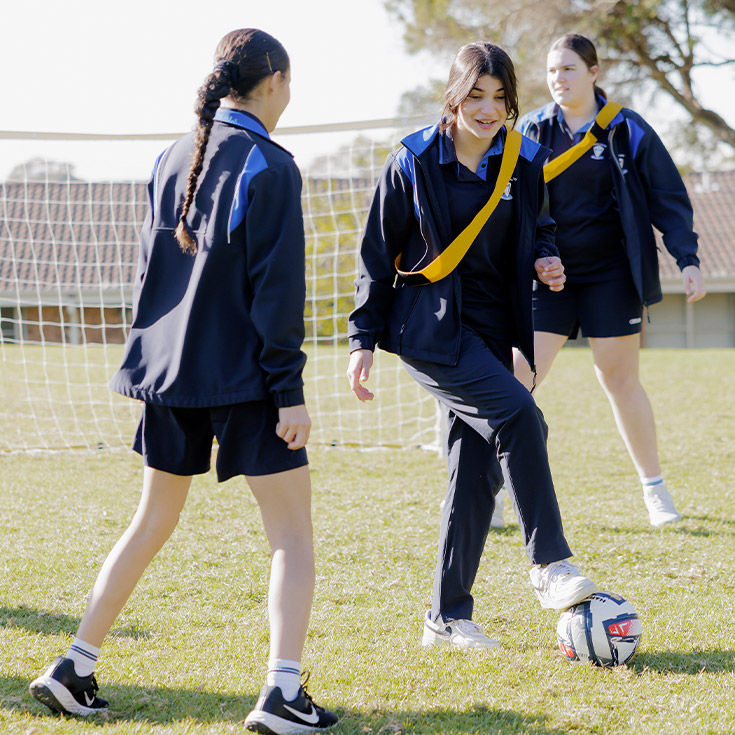 Students playing outside on Cerdon College Merrylandsfield