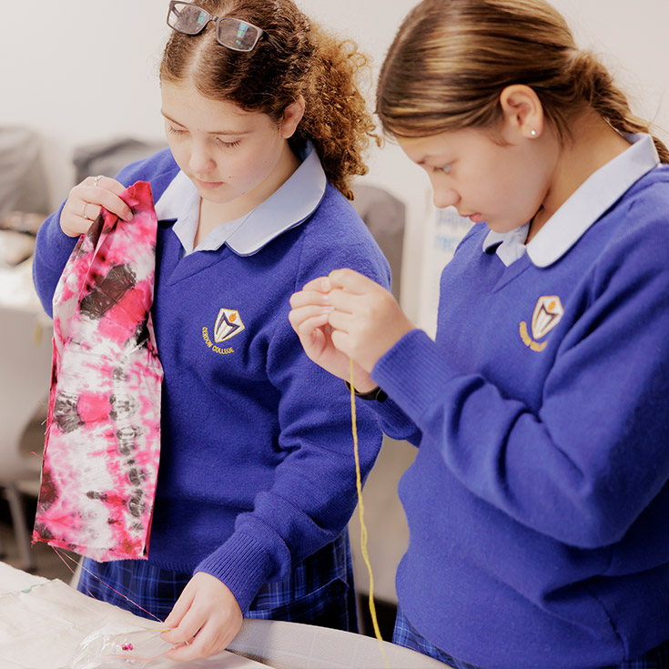 Cerdon College Merrylands students learning to sew