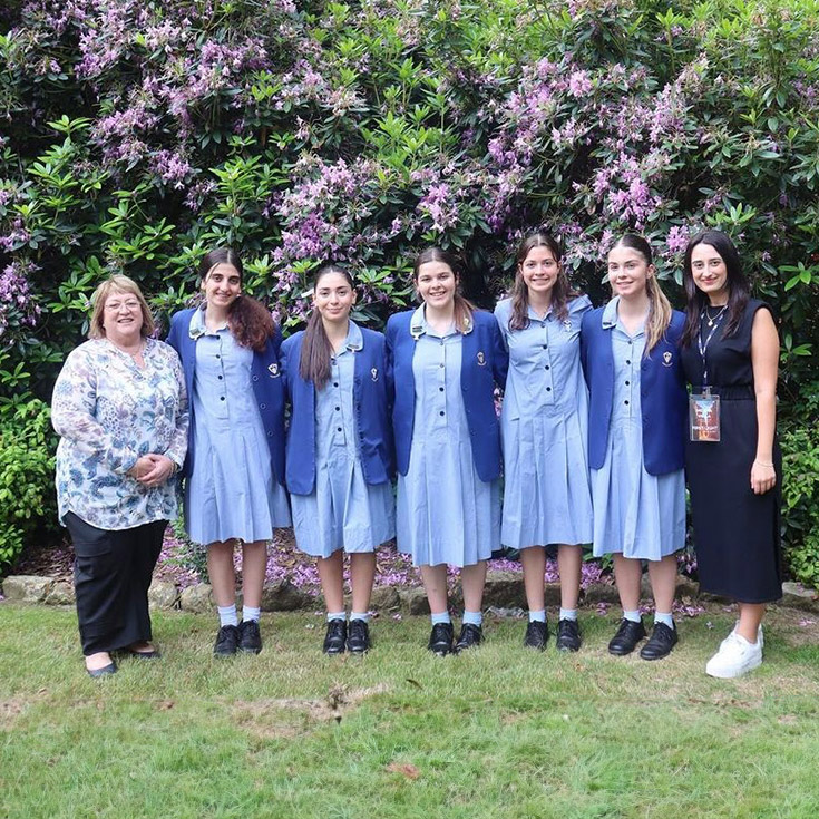 Teachers with students at Cerdon Catholic College Merrylands